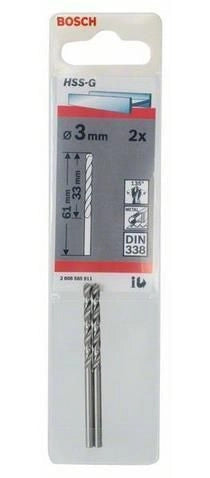 Bosch 2 608 585 911 punta per trapano Punta per trapano elicoidale 2 pz
