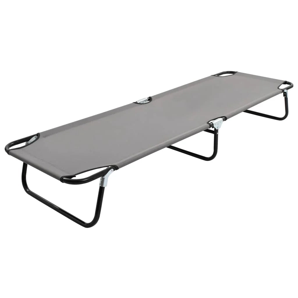 Letto pieghevole da campeggio mobile da esterno 190 cm pieghevole grigio acciaio 02_0012876