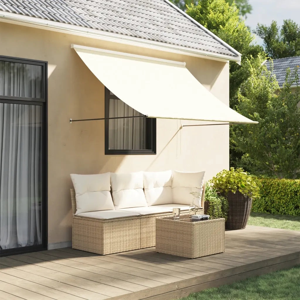Tenda da Sole Retrattile Crema 200x150 cm in Tessuto e Acciaio 368759
