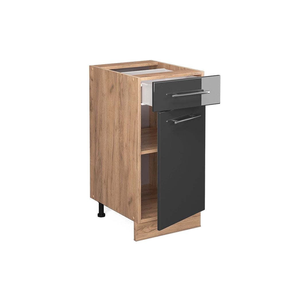 Mobiletto base per cucina Fame-Line Antracite lucido/Rovere dorato 40 cm, PL Rovere Vicco