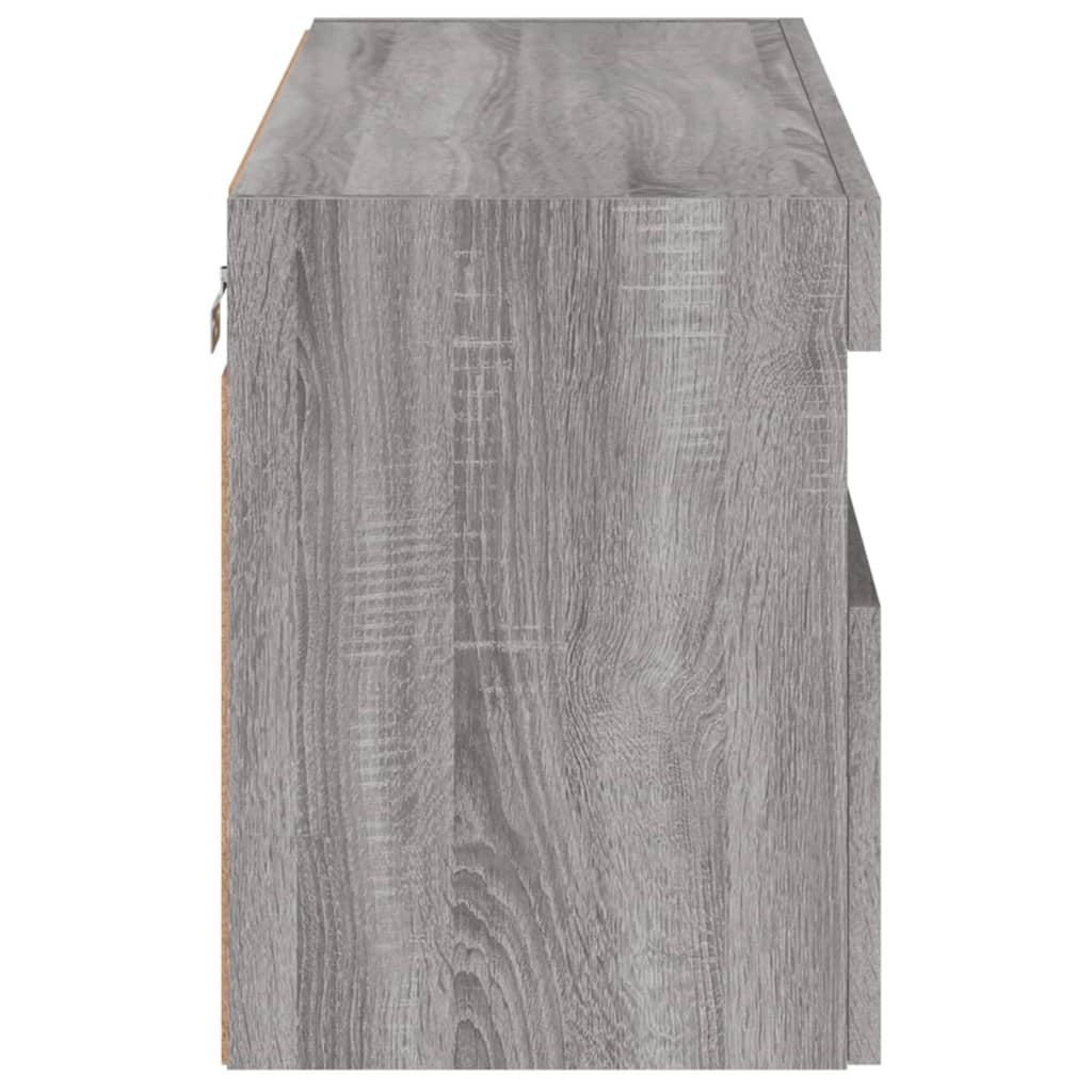 Mobile TV multimediale mensola TV credenza mobile TV parete attrezzata per sala da pranzo soggiorno camera da letto con luci LED Sonoma 80 x 30 x 40 cm grigio 02_0028057