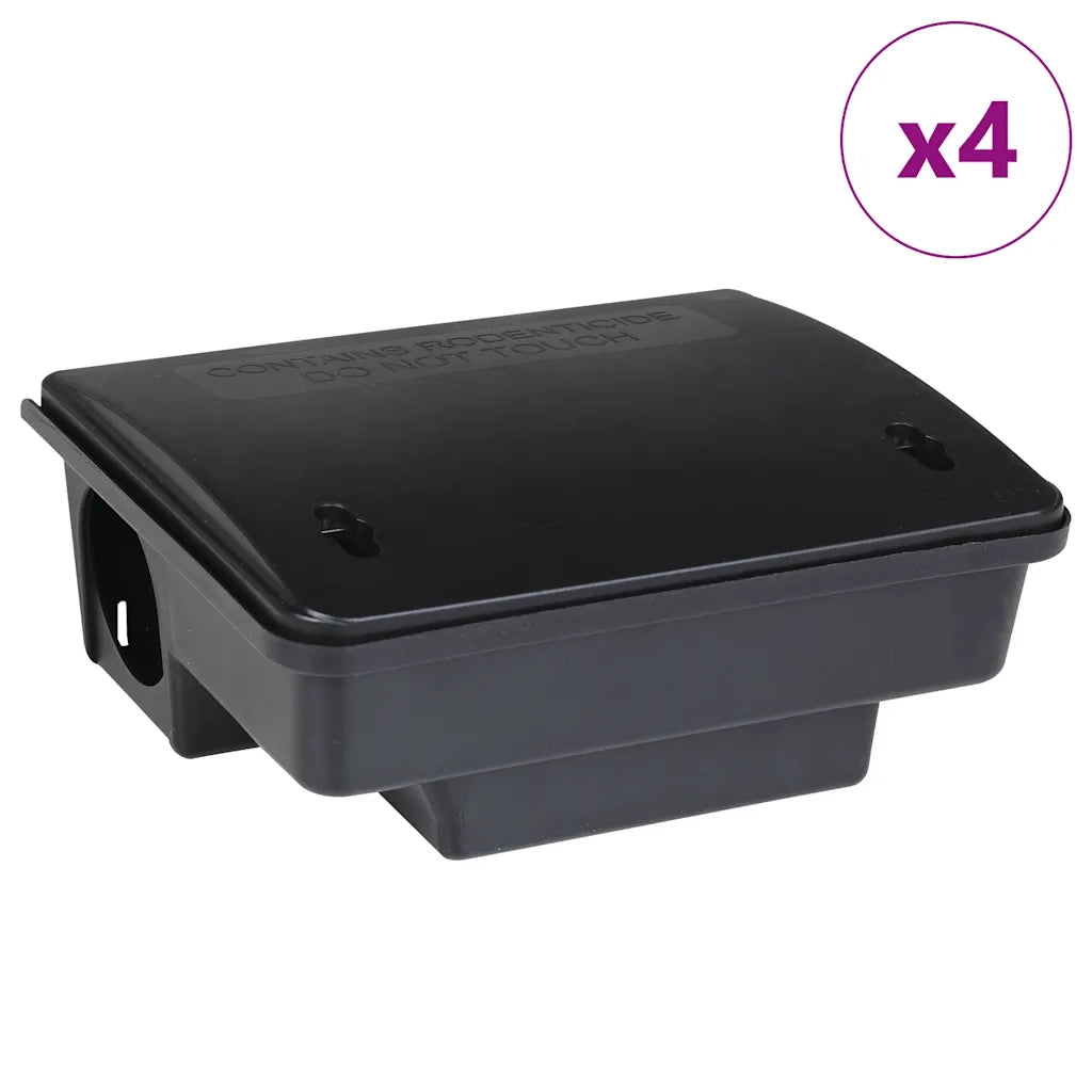 Trappole per Topi 4 pz Nere 23x19x9,5 cm CFW9507937