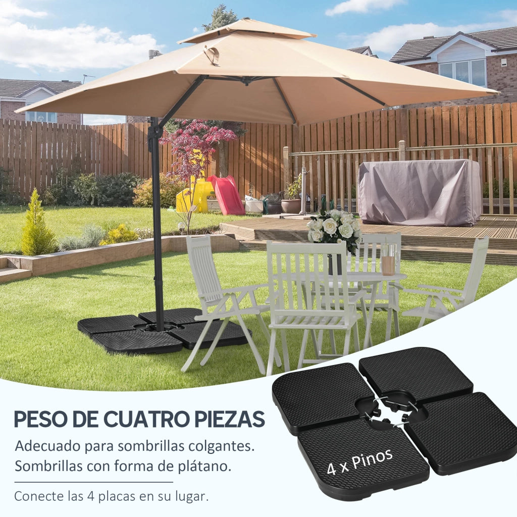 Supporto per Parasol 4 Pezzi ¨C zephmum ¨C Nero 59 kg