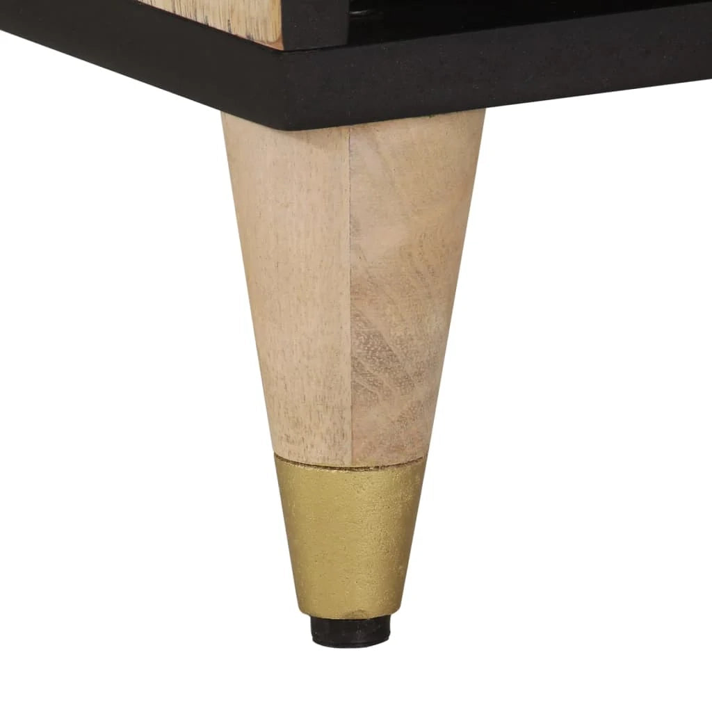 Mobile TV multimediale mensola TV credenza TV per sala da pranzo soggiorno camera da letto 100 x 33 x 46 cm legno massello di mango marrone 02_0025462