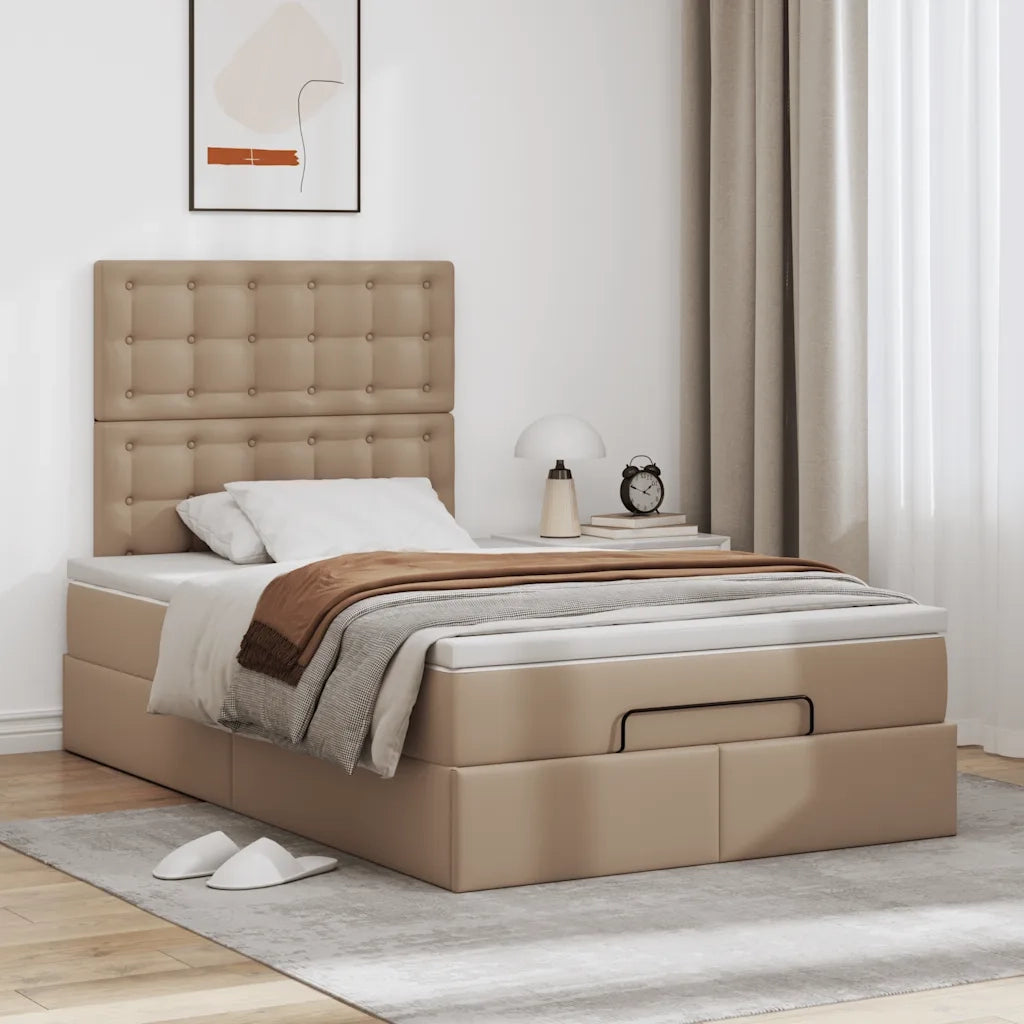 Struttura Letto Pouf con Materasso 120x190 cm Similpelle 3312995