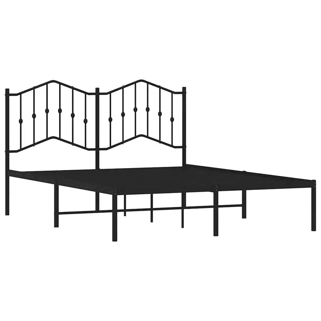 Giroletto con Testiera in Metallo Nero 150x200 cm 373791