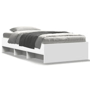 Letto singolo | Letto per adulti | Giroletto Bianco 90x200 cm in Legno Multistrato