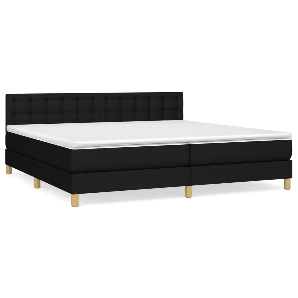Giroletto a Molle con Materasso Nero 200x200 cm in Tessuto 3140963
