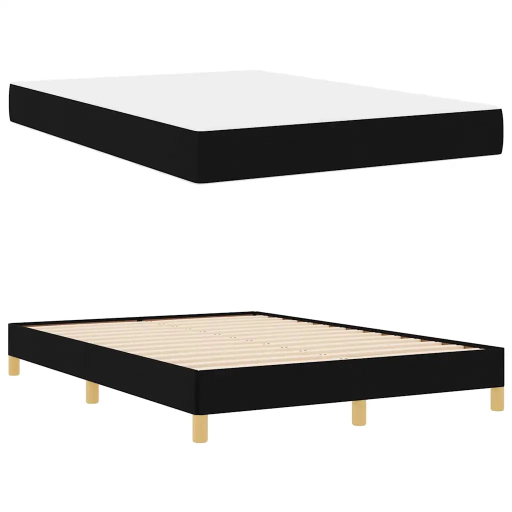 Letto a molle con materasso Nero 140 x 200 cm Tessuto