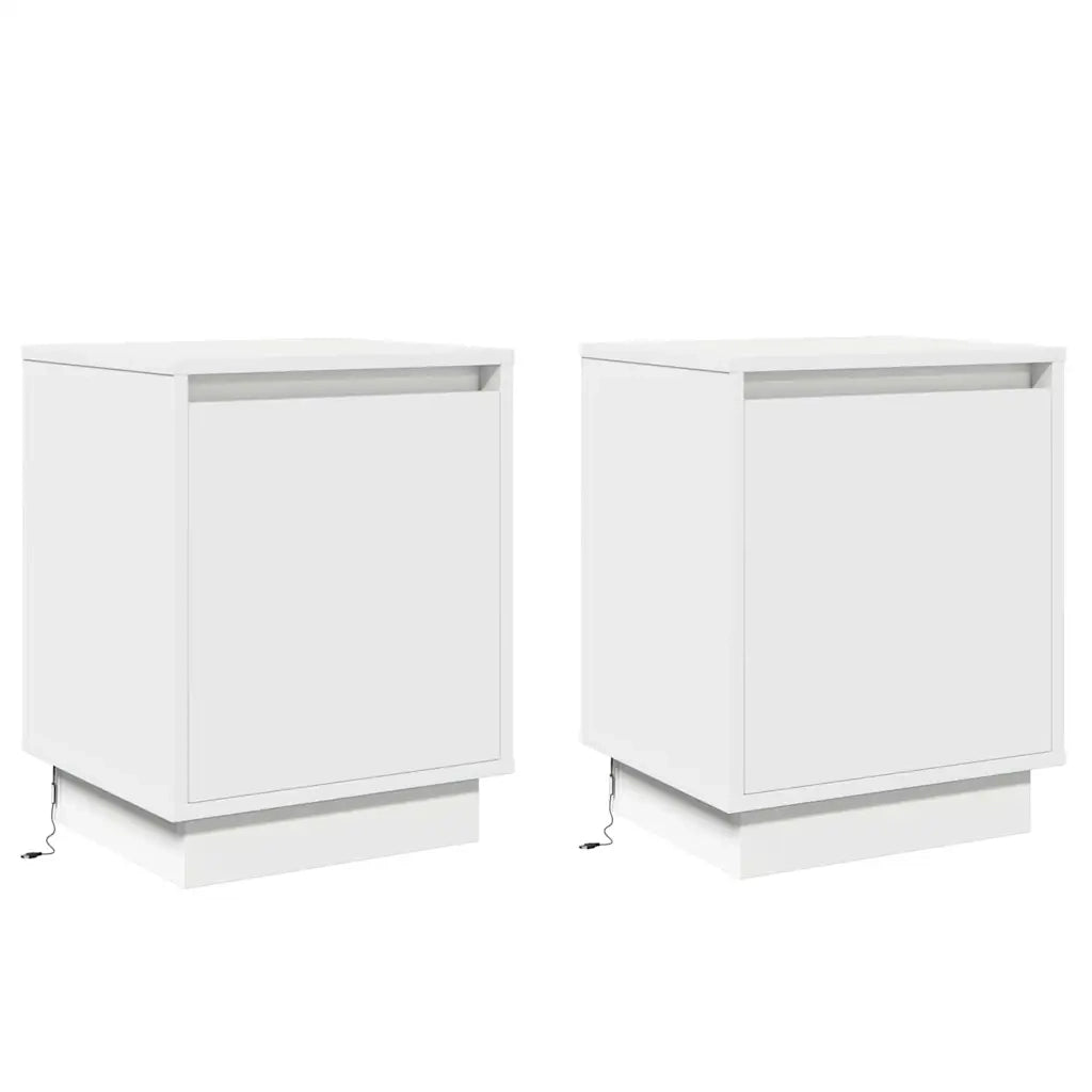 Set di 2 Comodini | Armadio da Notte | Mobiletto da notte Bianco 39 x 34,5 x 50 cm