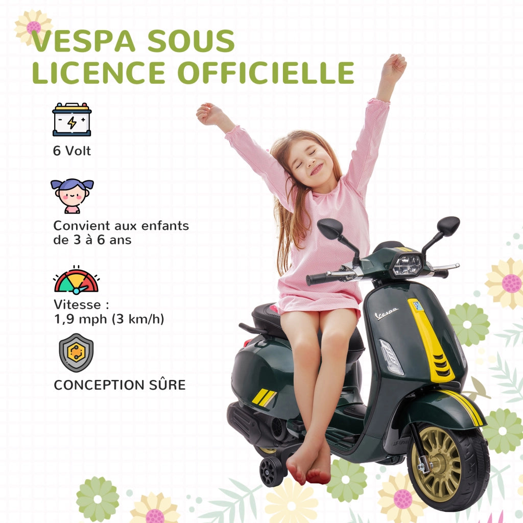 Scooter Vespa Bambini 6V ¨C zephmum ¨C Verde 107x47x73 cm