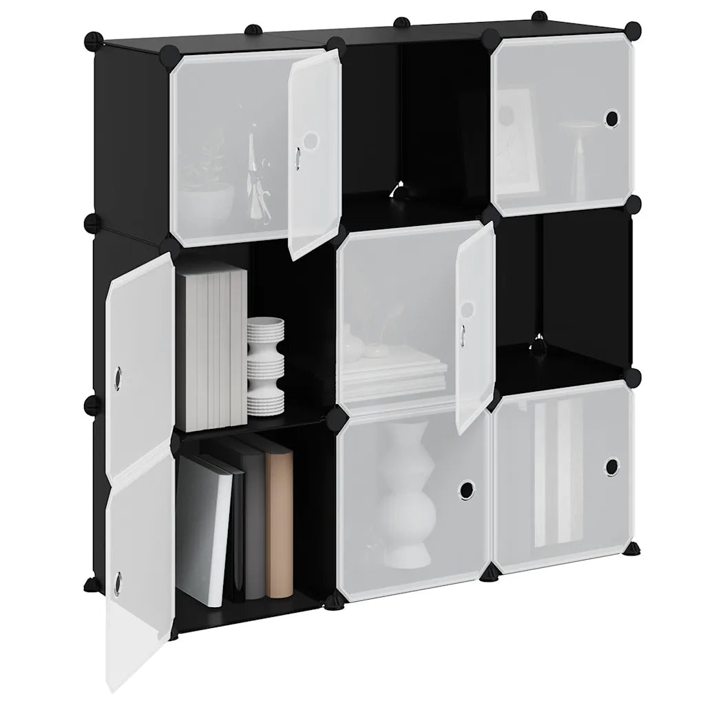 Organizzatore Portaoggetti con 9 Cubi e Ante Trasparenti in PP cod mxl 51925