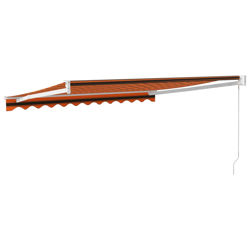 Tenda retrattile-Tenda parasole per balcone Arancione e Marrone 3x2,5m Tessuto e Alluminio 276883