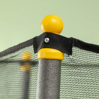 Tappeto Elastico per Bambini Ø140 x 190 cm con Rete di Sicurezza e Pali Imbottiti Età 3-10 Anni Nero