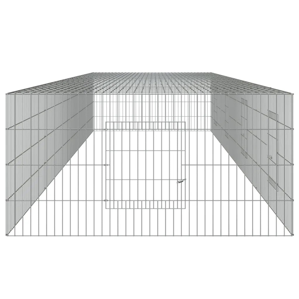 Conigliera con 4 Pannelli 433x109x54 cm Ferro Zincato 171565