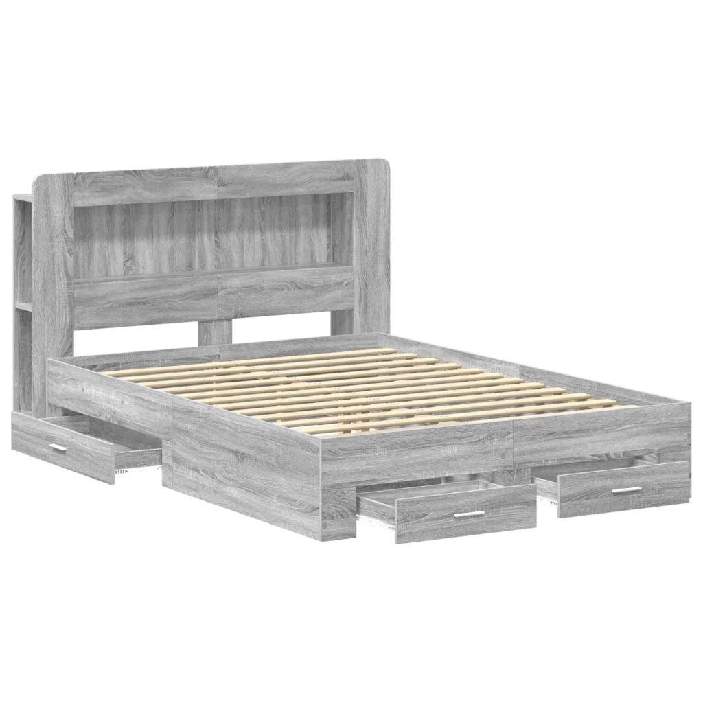 Telaio del letto con storage Sonoma grigio 160 x 200 cm 3433887
