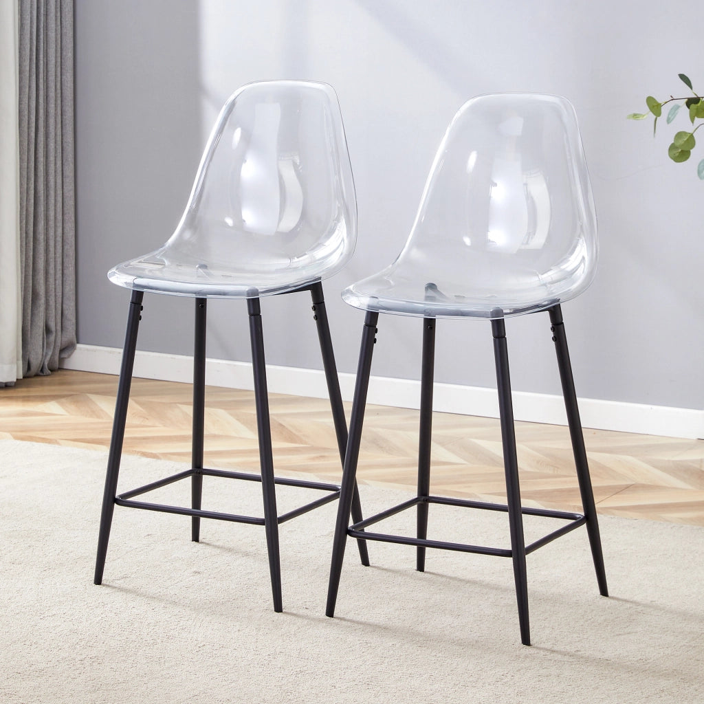 SGABELLO ALTO Trasparente 66,5x48,0x37,0 cm Plastica Nero