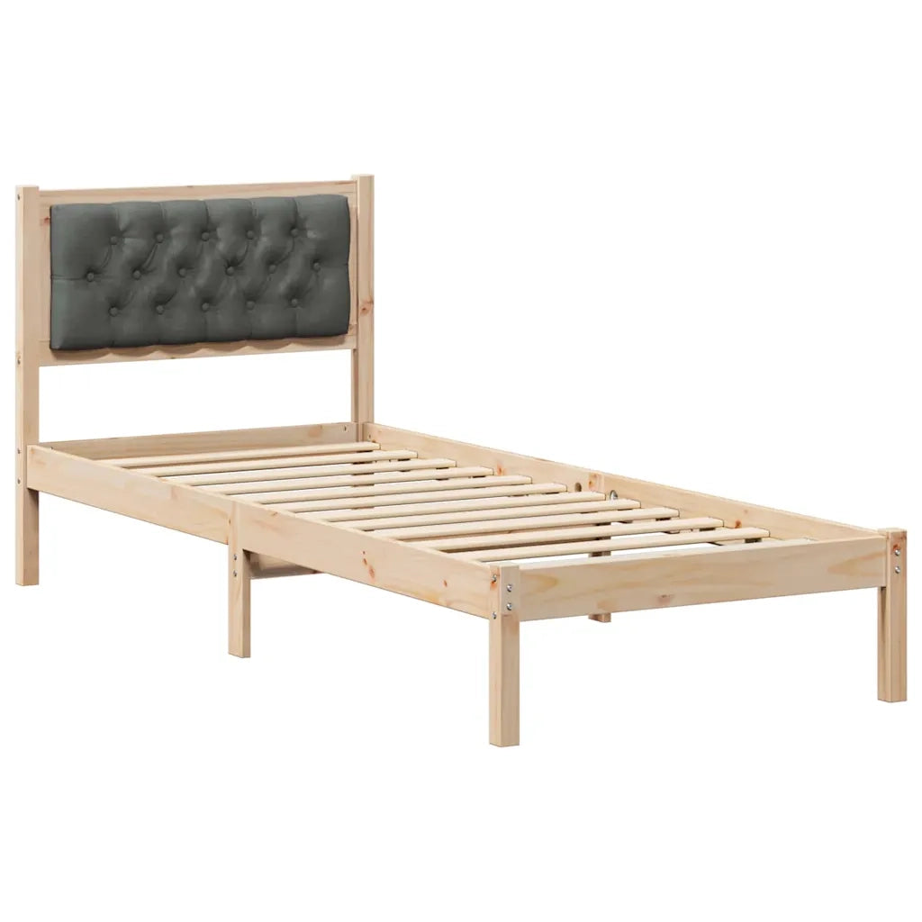 Struttura del letto Grigio scuro 75 x 190 cm Pino massello 878230