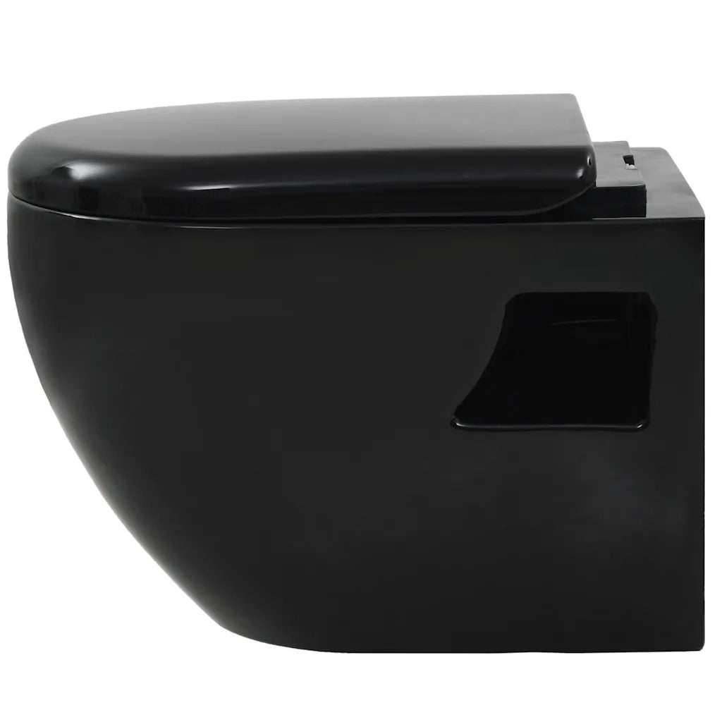 WC a Muro con Sciacquone Nascosto in Ceramica Nera CFW9851645