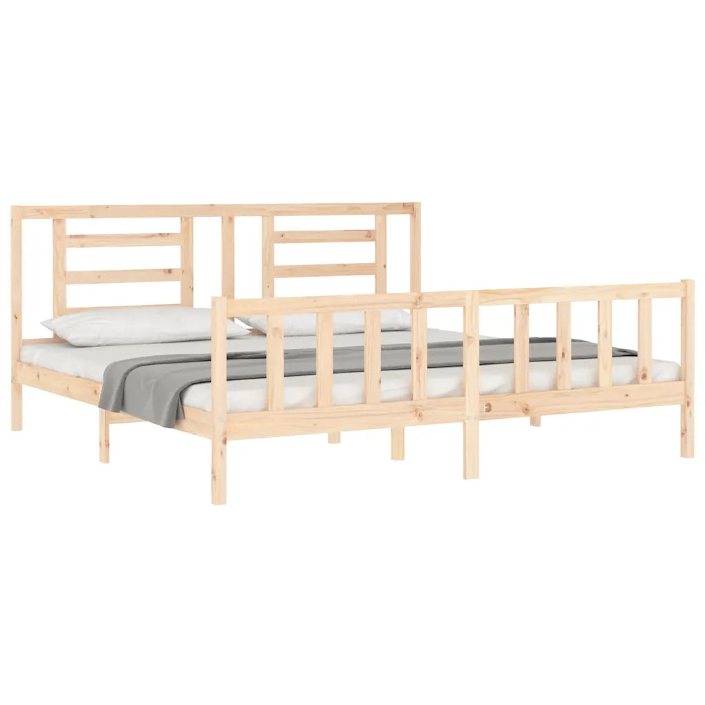 Giroletto senza Materasso-Struttura Letto 200x200 cm in Legno Massello di Pino 243163