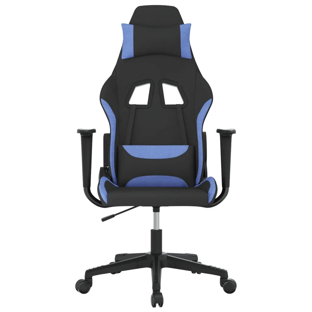 Sedia da Gaming Nero e Blu in Tessuto 345497