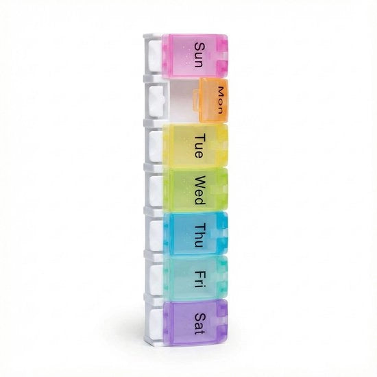 Scatola di Medicinali ColorWeek, Scatola di Pilli, Scatola di Medicinali, Scatola di Pilli, Box di Medicinali, Scatola di Pilli, Scatola di Vitamine, Scatola di Supplementi, per Adulti, per Bambini