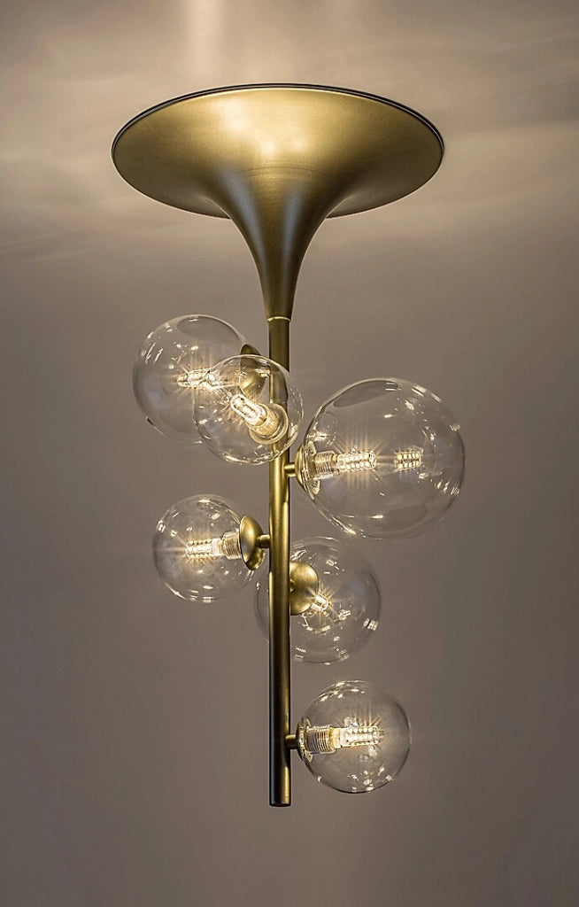 Plafoniera glamour ottone vetro 6xG9 Rabalux Aslov