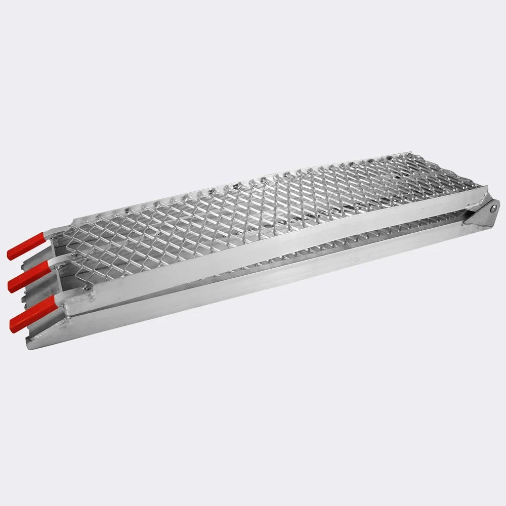 Rampa di carico pieghevole multiuso in alluminio con barra di collisione 226 cm fino a 340 kg grigia 3416067