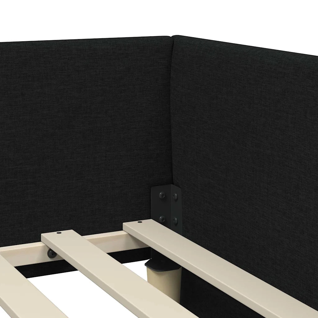 Struttura Letto Angolare con Materasso 2 pcs Verde Tessuto