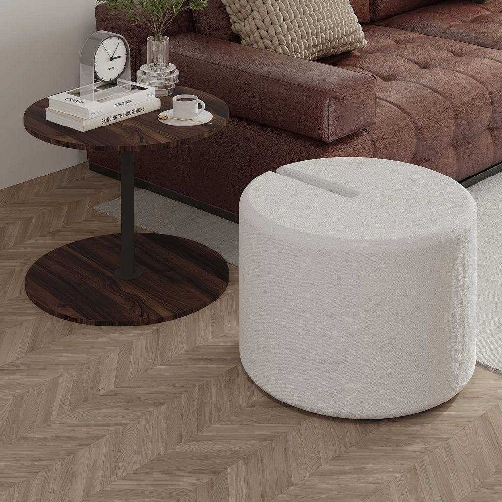 Tavolino in legno con poggiapiedi "Vexana" - 43 x 43 x 47 cm - Marrone