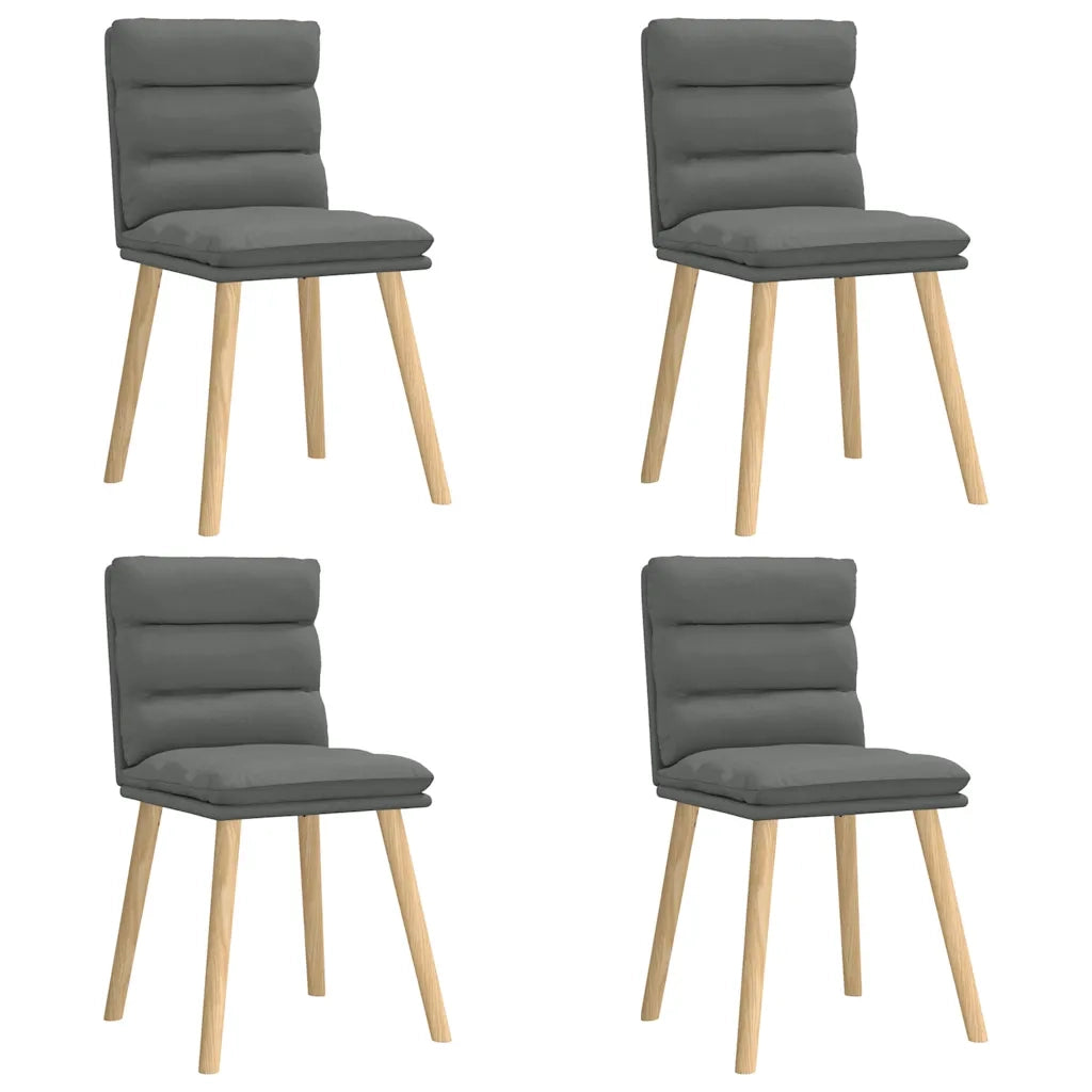 Sedie da Pranzo 4 pz Grigio Scuro in Tessuto 3315394