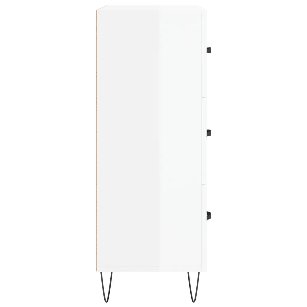 Credenza-Buffet-Armadio da cucina 69,5x34x90 cm in Legno Multistrato Bianco Lucido 515231