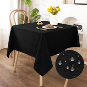 Tavolo Coperto in Lino, 120x120cm, Aspetto di Loto, Impermeabile, Resistente ai Graffi, per Salotto, Cucina, Terrazza, Giardino