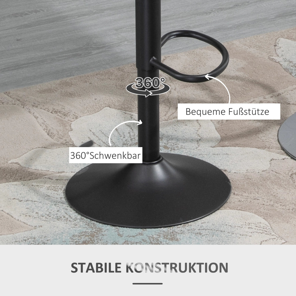 SGABELLO BAR Set da 2 pezzi girevole regolabile 44x49x90-110 cm grigio