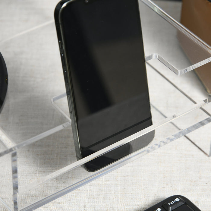 Supporto Monitor PC 24” Max 2 Ripiani 50,8x19x12 cm in Acrilico Trasparente