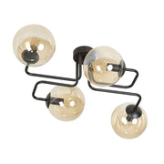 Plafoniera Emibig Brendi 4xE14 nero/ambra metallo 55cm