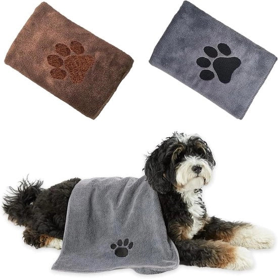 Asciugamani per cani extra assorbenti 2 pezzi - Accessori per cani - Asciugamani microfibra veloci per cani e gatti - Lavabili in lavatrice