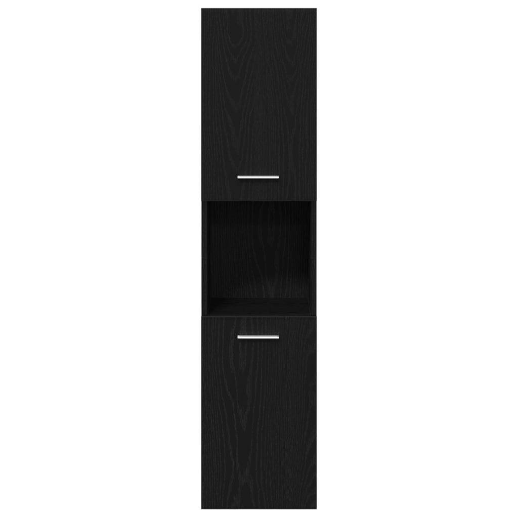 Set di mobili per bagno  2 pezzi in rovere nero e legno ingegnerizzato