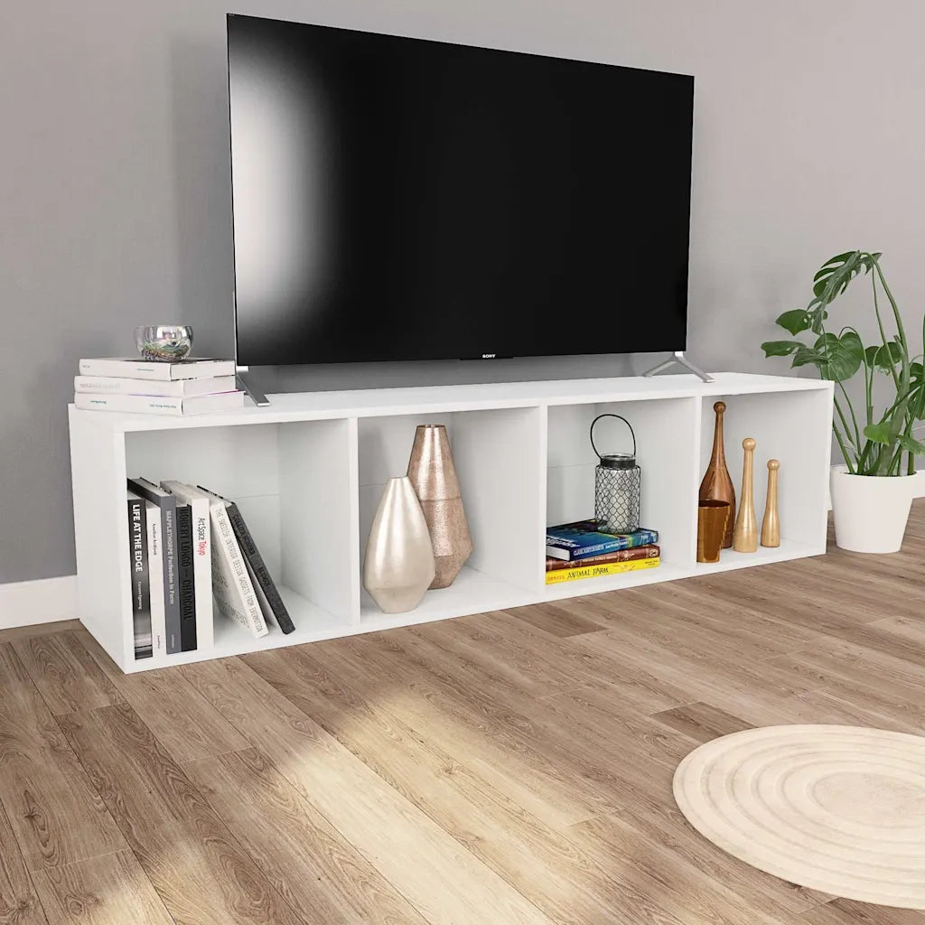 Libreria / Mobile TV Bianco 36x30x143 cm in Legno Multistrato 800144