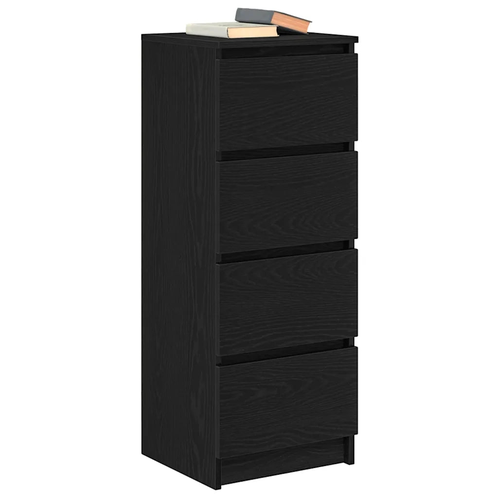 Credenza Rovere Nero 37,5x35x99 cm in Legno Multistrato 861698