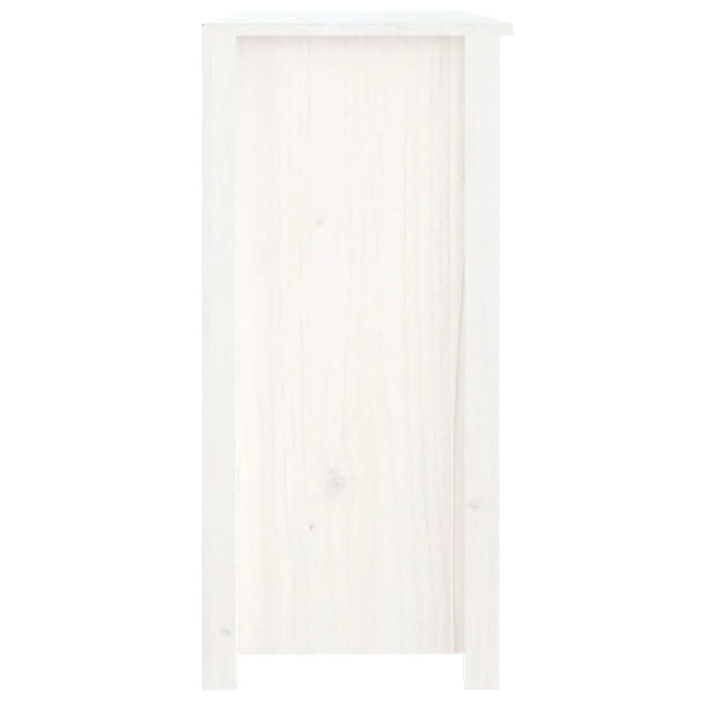 Credenza Bianca 100x35x74 cm in Legno Massello di Pino 814565