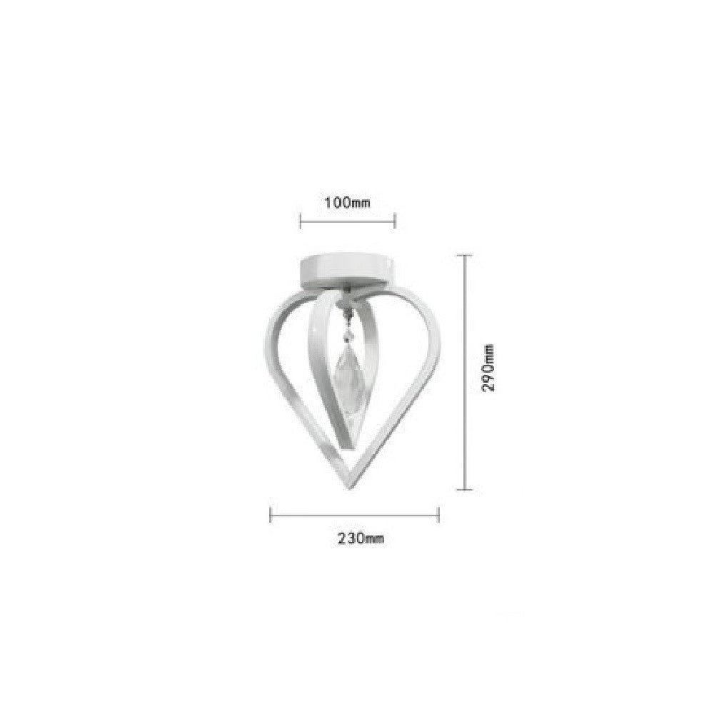 Trade Shop - Lampadario Plafoniera A Soffitto 2 Cuori Pendente Luce 6500k 4000k 3000k Pn-01b -