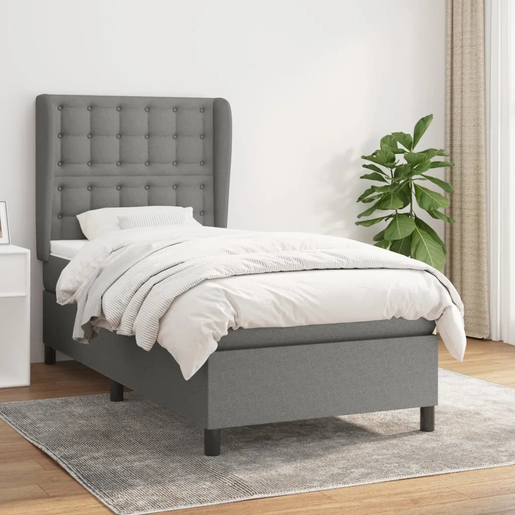 Giroletto a Molle con Materasso Grigio Scuro 100x200 cm Tessutocod mxl 98194
