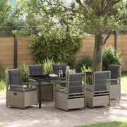 Set da Pranzo per Giardino 7 pcs Grigio chiaro polyrattan 3381021