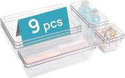 Set di Organizzatori per Caricabatterie da 9 pezzi – 4 Formati – Cassetti multifunzionali per Make-up, Cucina, Bagno e Ufficio