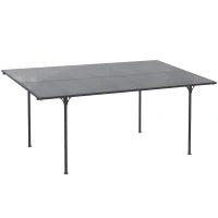 Pergola rigida in alluminio e policarbonato, padiglione da giardino e carport 500 x 299 x 195/223 cm grigio