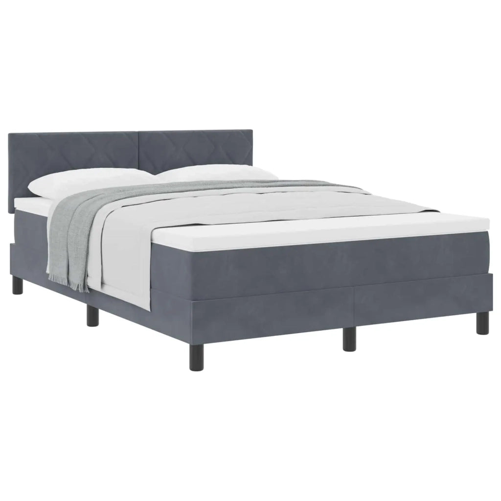 Letto a molle con materasso Grigio scuro 160 x 200 cm Velluto 3339249