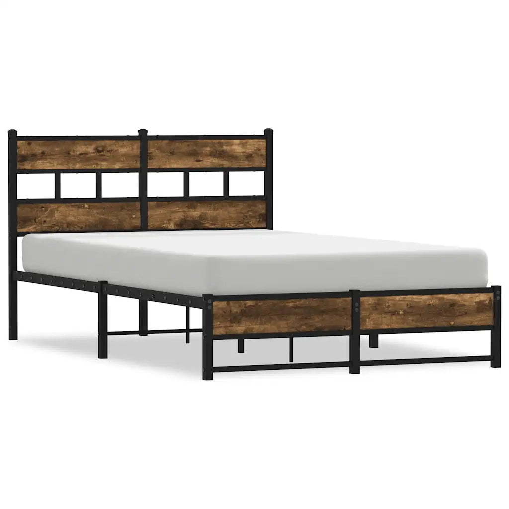 Giroletto senza Materasso in Metallo-Struttura Letto Rovere Fumo 120x200 cm 355754