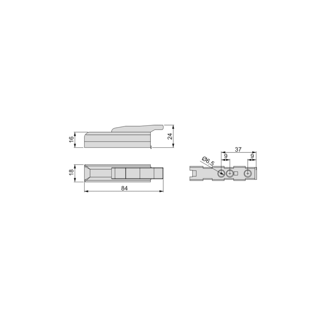 Emuca Pistone ammortizzatore per ante Mildy, Chiusura soft, Plastica, Nichel opaco, 10 u.