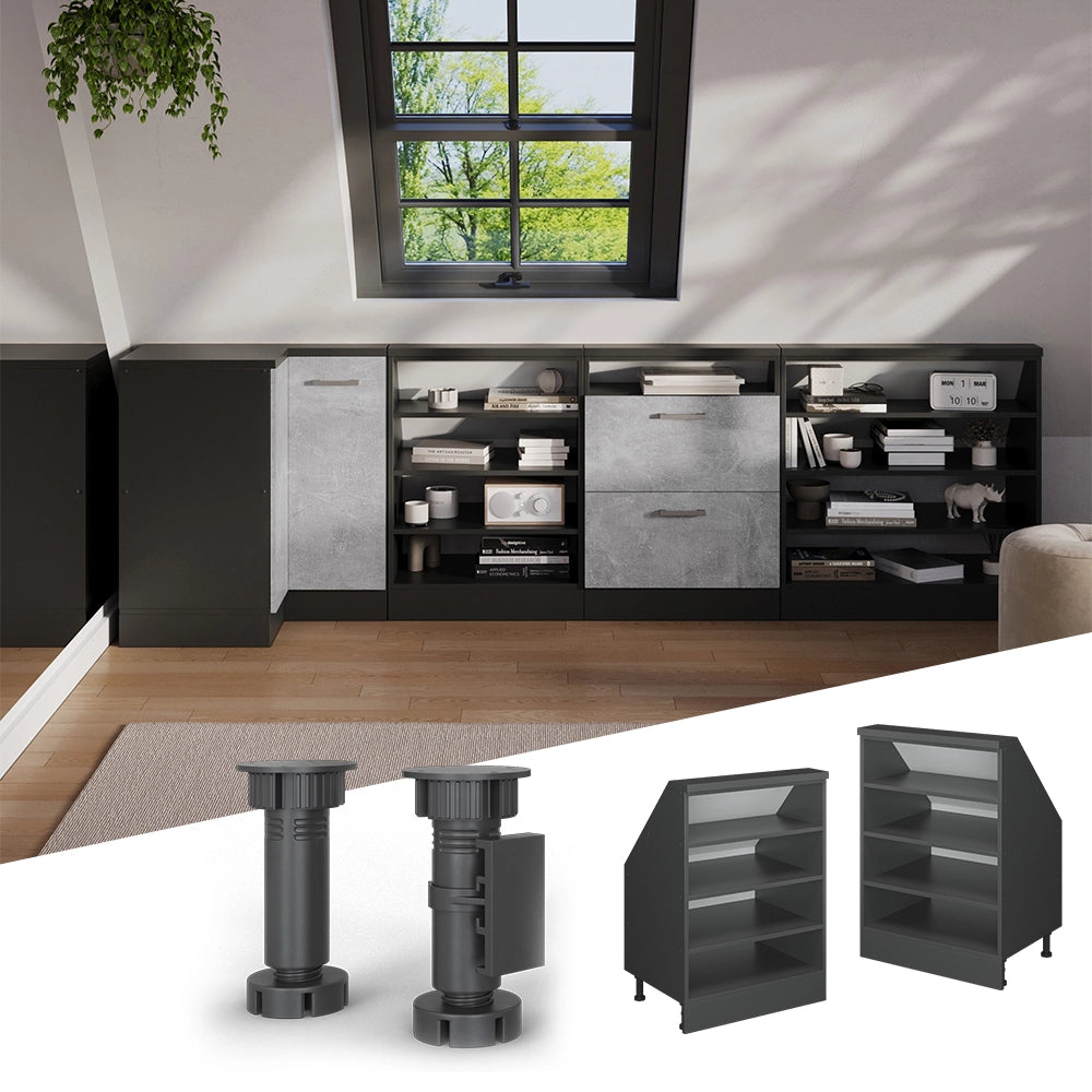 Mobile sottotetto Rion Antracite/Antracite 60 x 83.8 cm con 4 scomparti Vicco